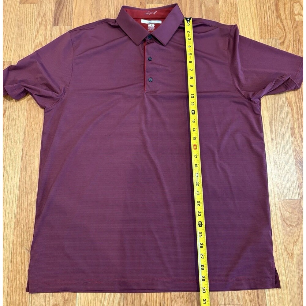 Greg Norman Golf Shirt Men's Size XL Play Dry ML75 Stretch Polo Burgundy Stripe - Picture 4 of 9